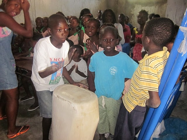 Haitian boys playing drums